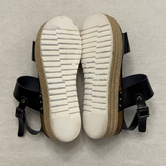 Black Espadrille Wedge Sandals Ankle Strap Women’s Size 9 - Picture 5 of 7